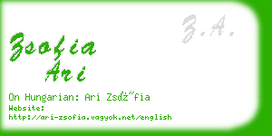 zsofia ari business card